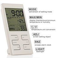 Indoor Humidity and Temperature Monitor, Electronic Hygrometer Thermometer Data Updated in Real Time With LCD... N2