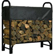 Roughneck Covered Firewood Rack - 4ft.L, Model# 90350 N3