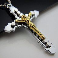 Gift Unisex's Men Women Silver Gold Stainless steel Cross Pendant Necklace Chain