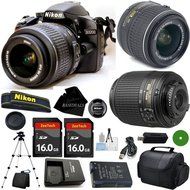 D3200 24.2 MP CMOS Digital SLR, NIKKOR 18-55mm f/3.5-5.6 Auto Focus-S DX VR, 55-200mm f4-5.6G ED Auto Focus-S...