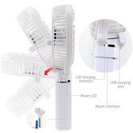Welltop&reg; Rechargeable Fans Handheld Mini Fan Battery Operated Electric Personal Fans with Foldable Fans Hand Bar...