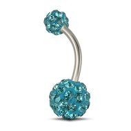 Rhinestone Dangle Body Piercing Jewelry Ball Barbell Bar Belly Button Navel Ring N10