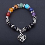 Chic Retro 7 Chakra Healing Yoga Reiki Prayer Bead Bracelet Buddha Head Bracelet N4