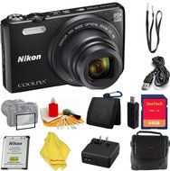 Nikon Coolpix S7000 16 MP Digital Camera with 20x Optical Image Stabilized Zoom 3-Inch LCD (Black) + Case+64 GB...