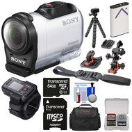 Sony Action Cam HDR-AZ1 Mini HD Video Camera Camcorder &amp; Live View Remote with 64GB Card + Battery + 2 Helmet... N2