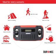 Duronic Apex Digital Display Hand Crank Self-powered Solar Powered AM/FM Radio with Alarm Clock Torch &amp; Phone... N7