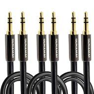 3 Pack Aux Cable High Fidelity Premium 3.5mm Gold Plated 3ft Male to Male Dunamai Stereo Audio for iPhone, iPad... N4