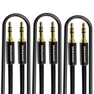 3 Pack Aux Cable High Fidelity Premium 3.5mm Gold Plated 3ft Male to Male Dunamai Stereo Audio for iPhone, iPad... N5