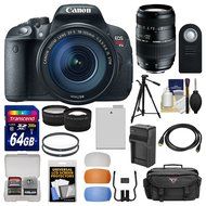 Canon EOS Rebel T5i Digital SLR Camera &amp; 18-135mm IS STM Lens with 70-300mm Lens + 64GB Card + Case + Battery/... N4