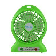 Baaaq Mini USB 3 Speeds Rechargeable Portable Table Fan with Emergency Power Bank, Black