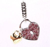 sterling 925 Silver Love CZ Charm Beads Pendant Fit Bracelet Necklace Chain A189 N4