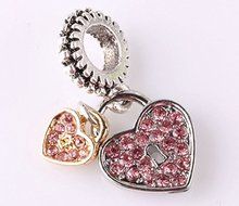 sterling 925 Silver Love CZ Charm Beads Pendant Fit Bracelet Necklace Chain A189 N5