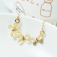 fashion Women Lady Cat&#039;s Eye Stone Butterfly Crystal Pendant necklace Gift