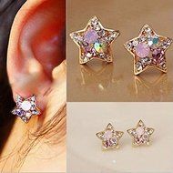 1Pair New Fashion Women Lady Elegant Crystal Rhinestone Ear Stud Earrings N2