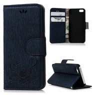 iPhone SE Case,iPhone 5S Case,iPhone 5 Case - Flip Wallet Case Stand Vintage Embossed Flowers PU Leather Texture...