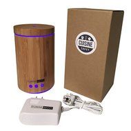 Real Bamboo Essential Oil Diffuser Featuring Waterless Auto Shut-off and Night Light Display by Cuisine Savvy N2