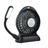 Baaaq Mini USB 3 Speeds Rechargeable Portable Table Fan with Emergency Power Bank, Black N3
