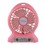 Baaaq Mini USB 3 Speeds Rechargeable Portable Table Fan with Emergency Power Bank, Black N4