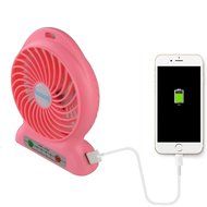 Baaaq Mini USB 3 Speeds Rechargeable Portable Table Fan with Emergency Power Bank, Black N5