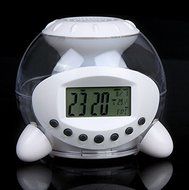 New Arrival Charming LED Light LCD Screen Multi 7 Color Changing Natural Sound Alarm Clock Calendar Temperature... N2