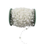 Marry Acting 1M Pearls Bead Chain Fishing Line Droplets Chain String Banquet for Wedding Party Decoration White