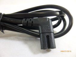 12 Foot Replacement TV Power Cord for Samsung PN 3903-000853 3903-000599 90&deg; Angled 2 prong Figure 8 N7