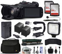 Canon XA20 Professional Camcorder Video Camera + 128GB Memory + Charger with Car/Euro Adapter + Action Stabilizer...