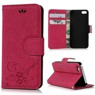 iPhone SE Case,iPhone 5S Case,iPhone 5 Case - Flip Wallet Case Stand Vintage Embossed Flowers PU Leather Texture... N9