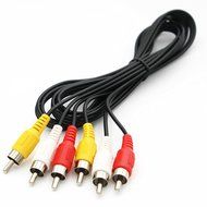 WAWPI 6FT 3rca to 3rca Stereo Audio Video Composite Cable - Black (Red White Yellow) N2