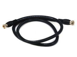 Monoprice 45.7cm RG6/18AWG 75 ohm Quad Shielded CL2 F-Type Coaxial RF Cable, Black