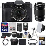 Fujifilm X-T10 Digital Camera &amp; 18-55mm XF (Black) with 50-200mm Lens + 64GB Card + Battery/Charger + Case + Tripod... N5