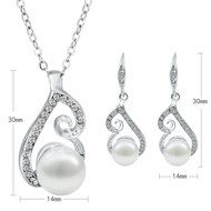 Morenitor(TM) Jewelry Set Gold Plated Pearl Pendant Necklace Dangle Earring Stud Set. N2