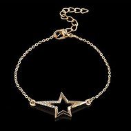 Fashion Gold Silver Simple Star Crystal Rhinestone Chain Braclet Women Jewelry