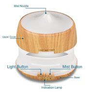 250ml Ultrasonic Cool Mist Humidifier Portable Mini Wood grain Aromatherapy Essential Oil Diffuser with 7 Color... N2