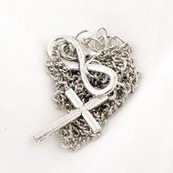 New Charming Women Ladies Silver Infinity Cross Pendant Chain Necklace Jewelry N2