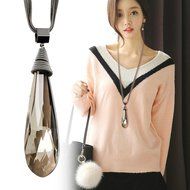 2016 New Style Women Big Drops Of Water Long Sweater Chain