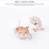 Morenitor(TM) Jewelry Set Gold Plated Pearl Pendant Necklace Dangle Earring Stud Set. N4