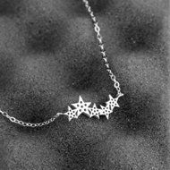 Women's Sterling Silver Small Crystal Star Pendant Necklace Neck Jewelry Gift