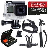 GoPro HERO4 SILVER Edition Camera HD Camcorder With Deluxe Carrying Case + Head Strap + Chest Strap + Monopod... N2