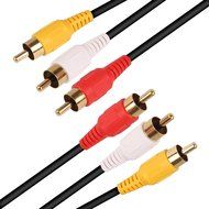 WAWPI 6FT 3rca to 3rca Stereo Audio Video Composite Cable - Black (Red White Yellow) N3