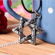 HOT SALE Titanium Steel Hexagram Luck Star Vintage Men Necklace Chain Gift N2