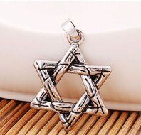 HOT SALE Titanium Steel Hexagram Luck Star Vintage Men Necklace Chain Gift N3