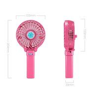 Dealpeak Mini Rechargeable Foldable USB Handheld Fan Fast Cooling Fan Cooler (pink)