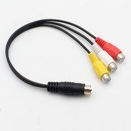 HENGSHENG&reg; 25cm S-Video 7-Pin to 3-RCA female RGB Component Cable Adapter 7-Pin Mini-DIN S-Video Male to 3 RCA... N3