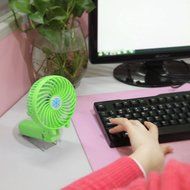 Dealpeak Mini Rechargeable Foldable USB Handheld Fan Fast Cooling Fan Cooler (pink) N4