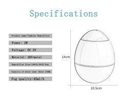 UnitedPlug 150ml Electric USB Mini Portable Travel Home Office Ultrasonic Air Cool Mist Humidifier tumbler roly-poly N2