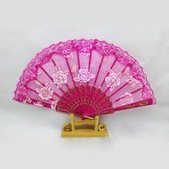 Froomer Lace Folding Hand Held Fans Tulle Summer Wedding Birthday Party