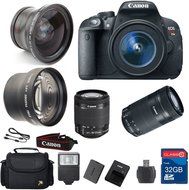 Canon T5i DSLR Camera + 18-55mm IS STM Lens + 55-250 IS STM Telephoto Lens + Wide Angle Lens +Telephoto Lens +...