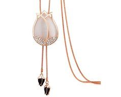 Fashion Korean Style Tulip Flower Women's Sweater Chain (Rose gold-White)