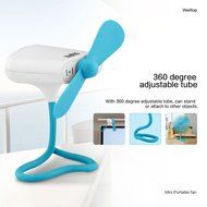 Welltop Mini Fan Portable Fans Flexible Small Fan Battery Fan Bendable Clip Fans Handheld Fans Table Fan Baby...